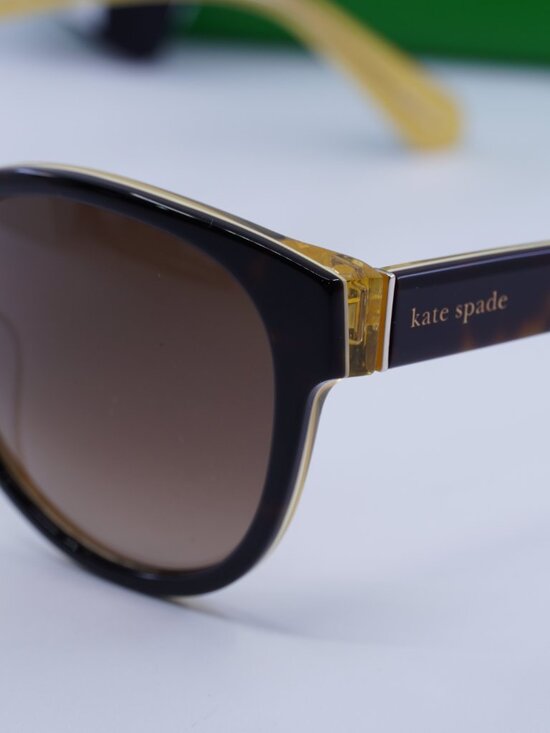 Kate Spade NATHALIE/G/S 0HJV HA Round Sunglasses - Havana/Yellow/Brown Gradient main image 8
